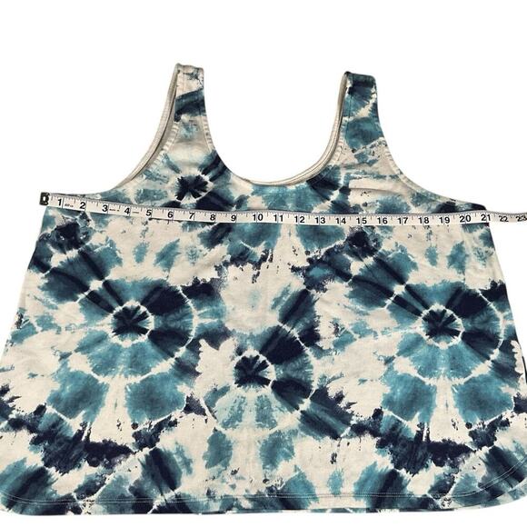 Old Navy Light-Weight Textured-Knit Lounge Tank Top Large Blue Spiral Tie-Dye - Picture 6 of 8